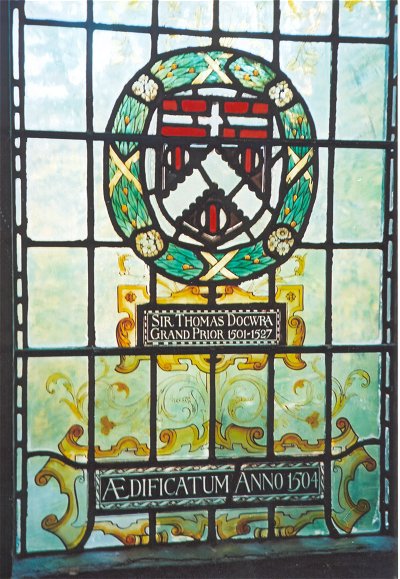 Arms of Sir Thomas Docwra in stained glass