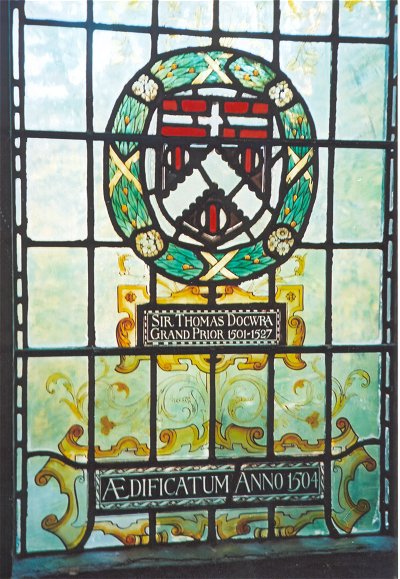 Arms of Sir Thomas Docwra in stained glass