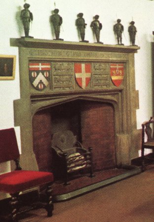 Docwra arms on fireplace in Museum of St John