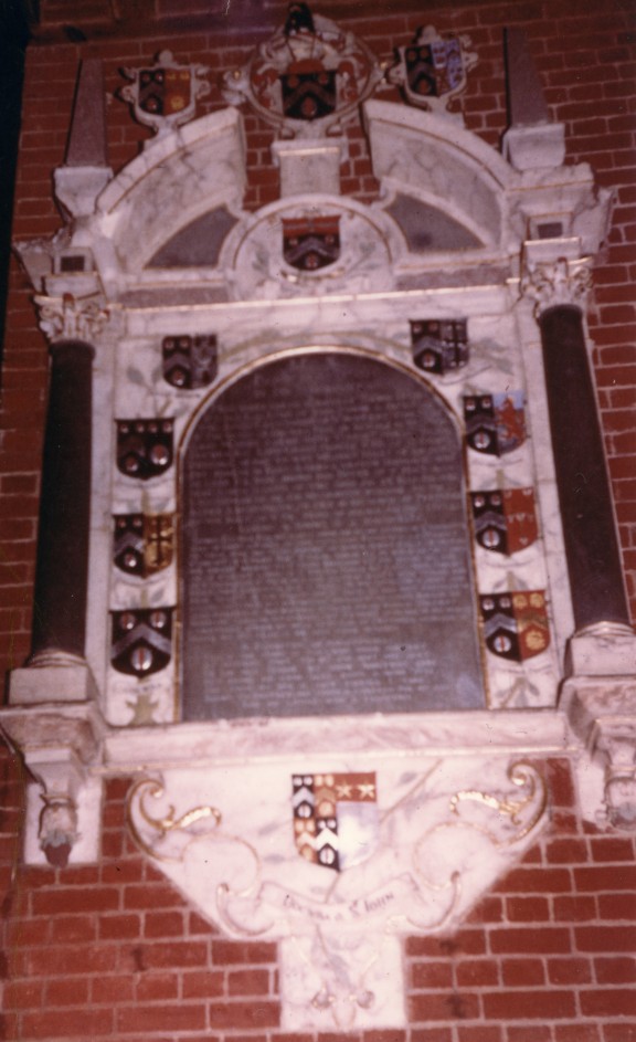 Thomas Docwra, Memorial in Lilley Church, Hertfordshire